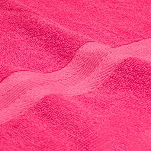 BOUTIQUO 8 Piece Towel Set 100% Ring Spun Cotton, 2 Bath Towels 27X54, 2 Hand Towels 16X28 and 4 Washcloths 13X13 - Ultra Soft Highly Absorbent Machine Washable Hotel Spa Quality - Hot Pink