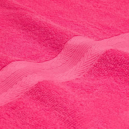 BOUTIQUO 8 Piece Towel Set 100% Ring Spun Cotton, 2 Bath Towels 27X54, 2 Hand Towels 16X28 and 4 Washcloths 13X13 - Ultra Soft Highly Absorbent Machine Washable Hotel Spa Quality - Hot Pink