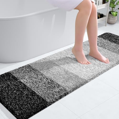 OLANLY Bathroom Runner Rug 59x17, Extra Soft Absorbent Microfiber Bath Rugs