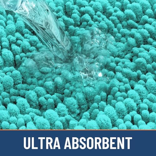 Smiry Bathroom Rugs 30X20, Extra Soft Rubber Backing Chenille Bath Mats