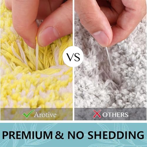 Arotive Microfiber Bathroom Rugs, Shaggy Soft Absorbent Bath Rug, 24x16