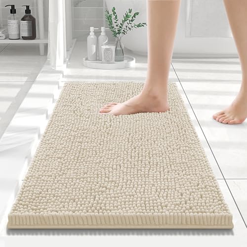 Smiry Bathroom Rugs 24X16, Luxury Chenille Extra Soft Absorbent Bath Mat