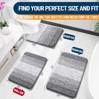 OLANLY Bathroom Runner Rug 70x20, Extra Soft Absorbent Microfiber Bath Rugs