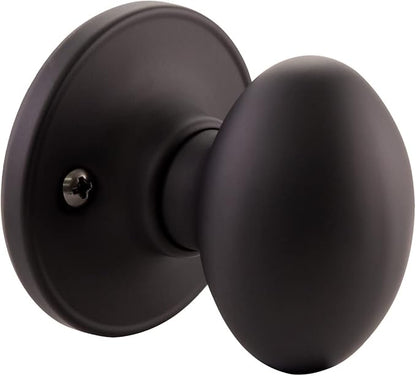Design House 779173 Egg Passage Hall and Closet Door Knob Matte Black