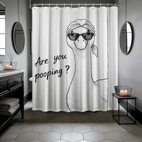 Extra Long 78 Inchs Shower Curtain Extra Tall Funny Duck XL Quirky Ducky Shower Curtains for Large Bathroom Decor Sets, Waterproof Cloth Fabric with Hooks, 70 x 78 Inch