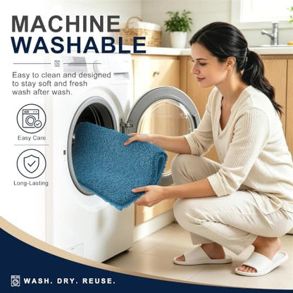 OLANLY Microfiber Bathroom Rugs 36x24, Ultra Soft Bath Mat, Peacock Blue
