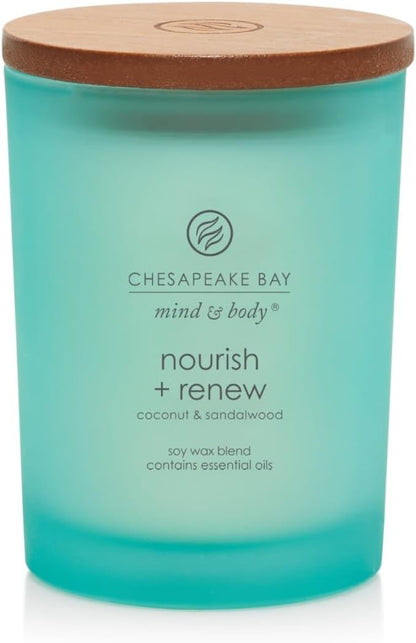 Chesapeake Bay Candle Mind & Body Medium Jar Candle Nourish + Renew (Coconut & Sandalwood)