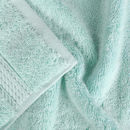 SUPERIOR Egyptian Cotton Pile Heavyweight Bath Sheet, 2 Piece Set, Sea Foam