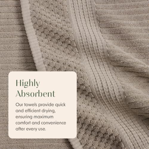 Springtree Home Oversized Bath Towel Set | 2-Pack | 100% Cotton | Brown
