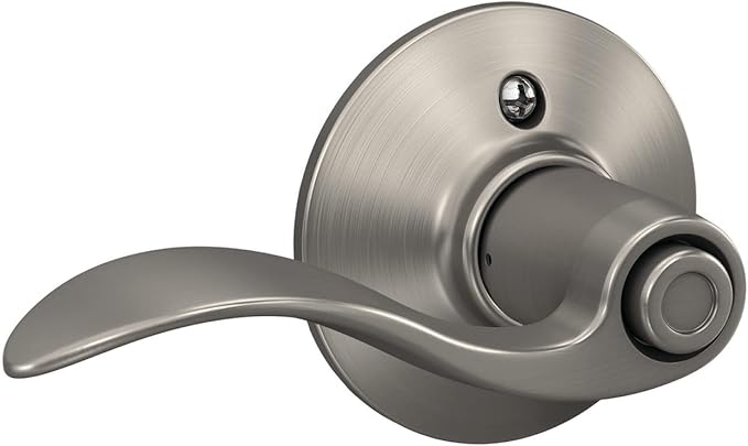 SCHLAGE F40 Acc 619 Accent Door Lever,Bed & Bath Privacy Lock,Satin Nickel,(Pack of 4)