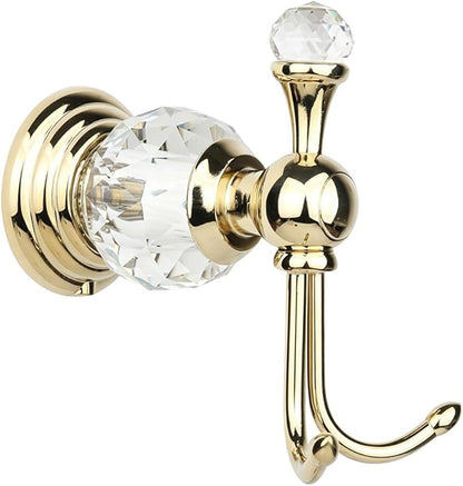 Gold Crystal Towel Hooks for Bathroom Wall Mounted Hand Towel Holder Kitchen Robe Hook Bedroom Towel Hanger,Drilling Installation