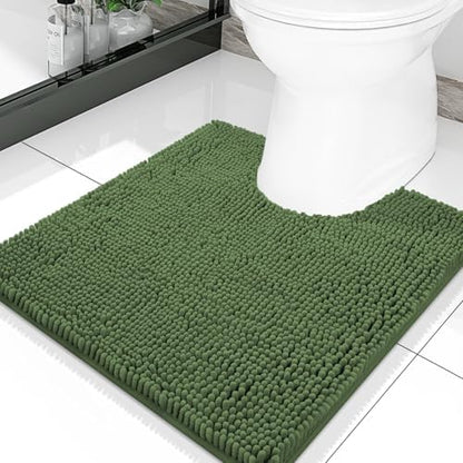 Smiry Toilet Rugs U-Shaped 20x20, Extra Soft Absorbent Contoured Bath Mat