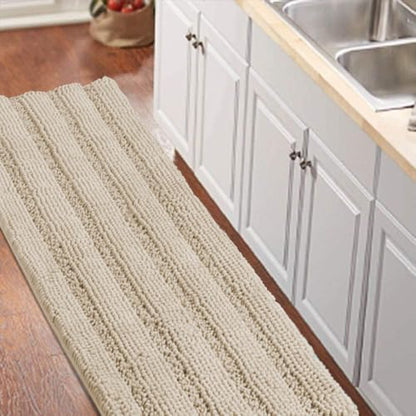 Turquoize Bathroom Runner Rug 20"x59", Soft Absorbent Chenille Bath Rug