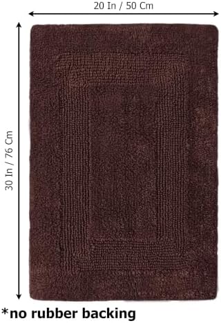 COTTON CRAFT Bath Rugs - 2 Pack Large 20x30 Soft Plush Bath Mats - Brown