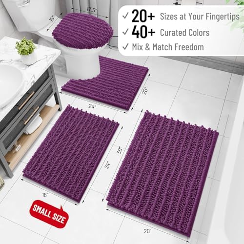 Arotive Bathroom Rugs Mat 30x17, Soft Absorbent Chenille Shaggy Bath Mat