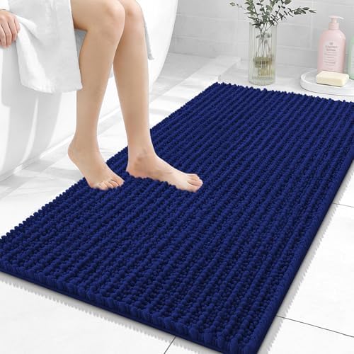OLANLY Bathroom Rugs 44x24, Thick Soft Absorbent Chenille Bath Rugs