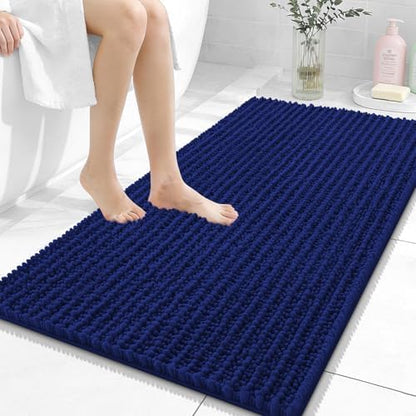 OLANLY Bathroom Rugs 44x24, Thick Soft Absorbent Chenille Bath Rugs