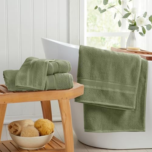 Luxury Bamboo Rayon Oversized Bath Towel Set | 2-Pack | Ultra Soft | Green