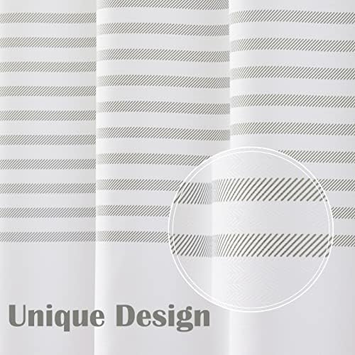 jinchan Grey and White Striped Shower Curtain Modern Zig Zag Waterproof Fabric Shower Curtains for Bathroom with 12 Hooks Machine Washable 70x72 inches