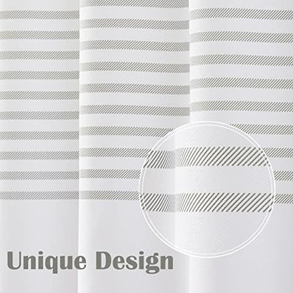 jinchan Grey and White Striped Shower Curtain Modern Zig Zag Waterproof Fabric Shower Curtains for Bathroom with 12 Hooks Machine Washable 70x72 inches