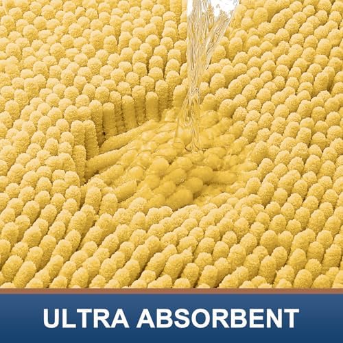Smiry Bathroom Rugs 30X20, Luxury Chenille Extra Soft Absorbent Bath Mat