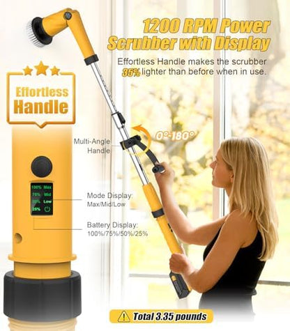 Qimedo Electric Spin Scrubber Q3, 6000mAh, Extra-Large Brush Head, 1200RPM