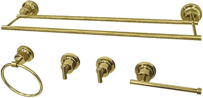 Kingston Brass BAH8213478PB Concord 5-Piece Bathroom Accessory Sets, Polished Brass