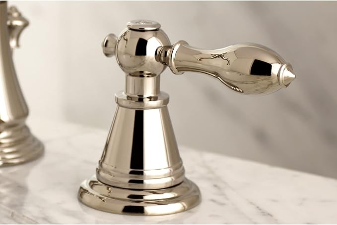 Fauceture FSC1979AL English Classic Widespread Bathroom Faucet with Brass Pop-Up, Polished Nickel