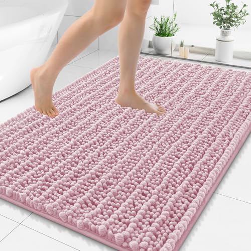 Smiry Bathroom Rugs 48X32, Extra Soft Rubber Backing Chenille Bath Mats