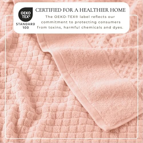 Great Bay Home Oversized Bath Sheets - 100% Cotton 2 Pack 68x35 Extra Large Towel - Absorbent, Durable, Quick-Dry Towels for Bathroom (Pink)
