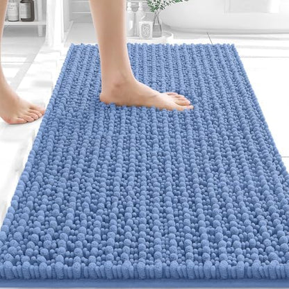 OLANLY Bathroom Rugs 34x21, Thick Soft Absorbent Chenille Bath Rugs