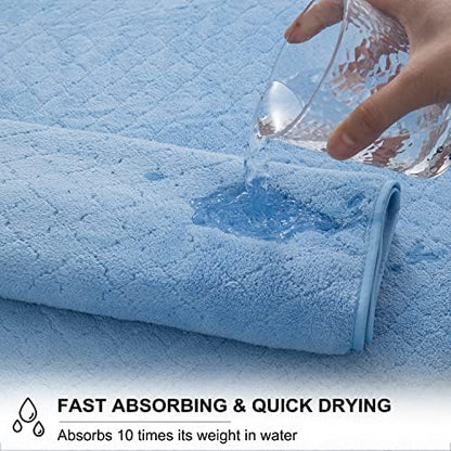 8-Piece Blue Bath Towels Set,2 Oversized Large Bath Towels Sheet,2 Hand Towels and 4 Washcloths - 600 GSM Soft Luxury Towel Set,Highly Absorbent Quick Dry Towel Collection for Bathroom,Hotel and Spa