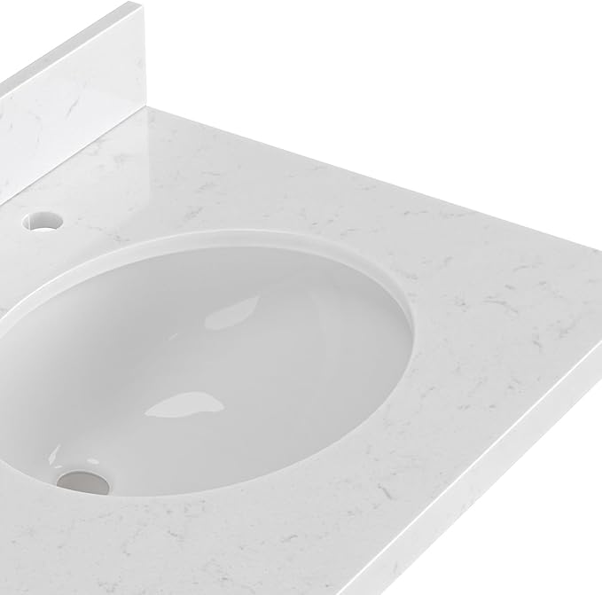 ARIEL Hepburn 66-inch Bathroom Vanity with Sink,Solid Wood, 1.5-inch Carrara White Quartz Countertop & Backsplash, Double Oval Porcelain Sink, 4 Soft Closing Doors, 6 Dovetail Drawers, Black Oak