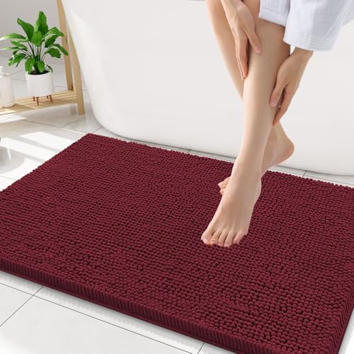 Smiry Bathroom Rugs 34X21, Luxury Chenille Extra Soft Absorbent Bath Mat