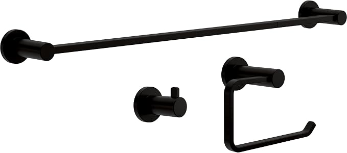 Franklin Brass Kildare (1-Pack) Toilet Paper Holder, Euro Single Post Tissue Roll Wall Mount TP Storage, Matte Black Bathroom Decor, Accessories KLD50-MB
