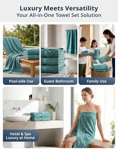 LANE LINEN Large Bath Sheet Soft Absorbent Quick Dry 100% Cotton - Teal