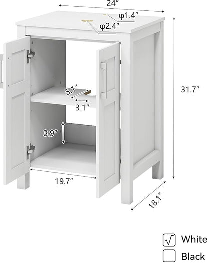 YOURLITE Bathroom Vanity, 24" Modern White Bathroom Cabinet