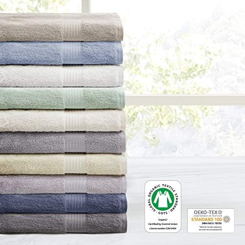 Madison Park Organic Cotton Bath Towel Set Absorbent, 6 Piece, Tan