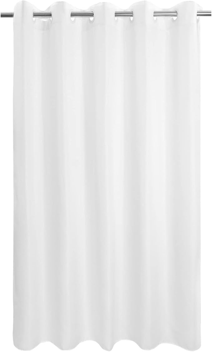 River Dream No Hook Long Shower Curtain or Liner Soft Microfiber - 78" Length Fabric Shower Curtain Liner Set, Machine Washable & Water Repellent, White, 71x80 | Waterproof Fabric Shower Curtain Set, Bottom Magnets, Soft & Machine Washable, 71W x 80H