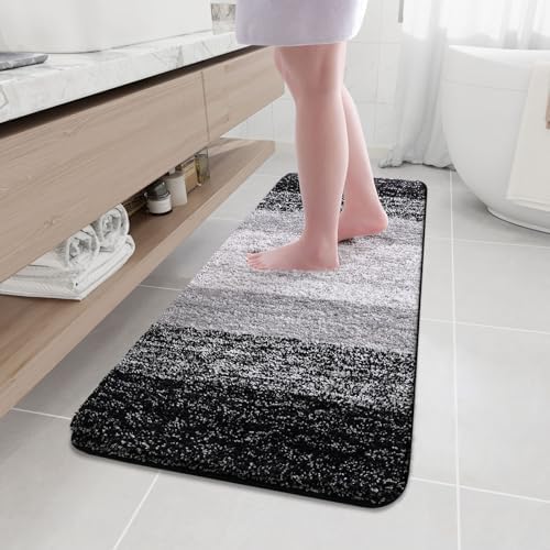 Arotive Microfiber Bathroom Rugs, Shaggy Soft Absorbent Bath Rug, 59x17