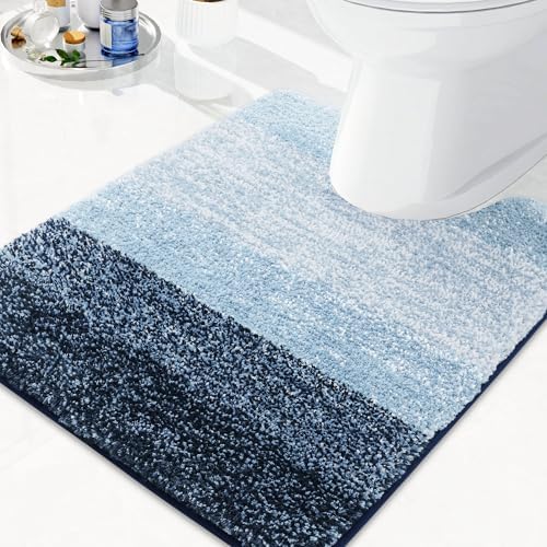 Arotive Microfiber Bathroom Rugs, Soft Absorbent Contour Toilet Rugs, 24x20