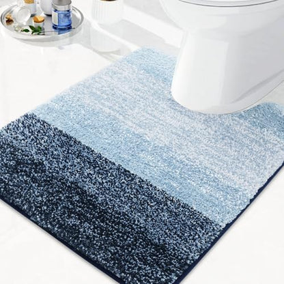 Arotive Microfiber Bathroom Rugs, Soft Absorbent Contour Toilet Rugs, 24x20