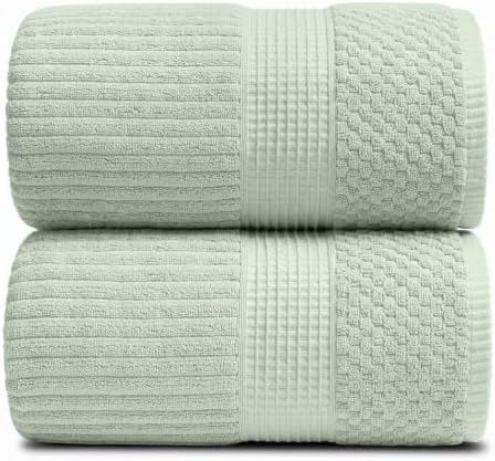Springtree Home Oversized Bath Towel Set | 2-Pack | 100% Cotton |Eucalyptus