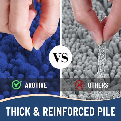 Arotive Bathroom Rugs Mat 24x16, Soft Absorbent Chenille Shaggy Bath Mat