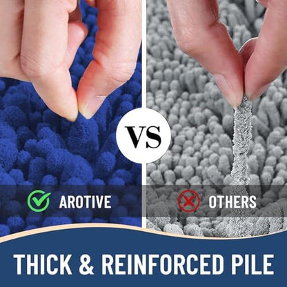 Arotive Bathroom Rugs Mat 24x16, Soft Absorbent Chenille Shaggy Bath Mat