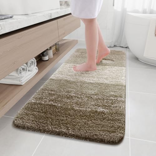 Arotive Microfiber Bathroom Rugs, Shaggy Soft Absorbent Bath Rug, 59x24