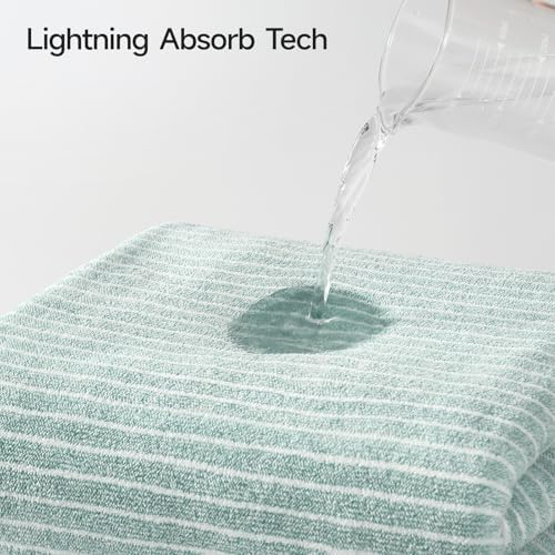 REDKISS 6-Piece Microfiber Bath Towel Set, Ultra Soft, Highly Absorbent & Quick Dry, 35x70 Inch Oversized, sage Green Towels for Bathroom, Spa, Gym, 2 Bath 2 Hand 2 Washcloths