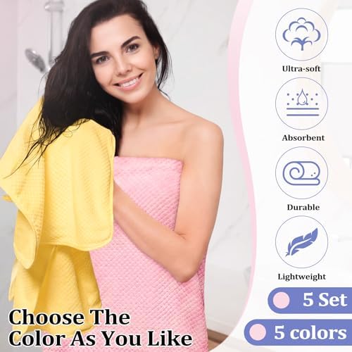 Mixweer 20 Pcs Bath Towel and Washcloths Set for Bathroom, Pastel Color