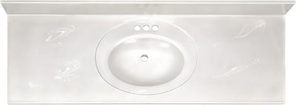 Design House Single Sink Vanity Top, 61", Ivory | With Backsplash, , Countertop, Classic, Cultured Marble, Bath, 597419