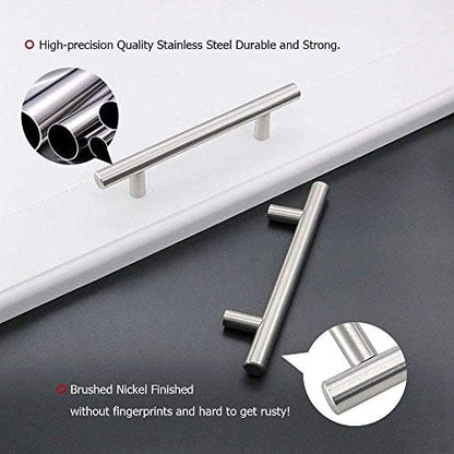 homdiy Kitchen Cabinet Pulls Cabinet Hardware -HD201BSS 1Pack 3-1/2in(90mm) Hole Centers Bathroom Cabinet Handles